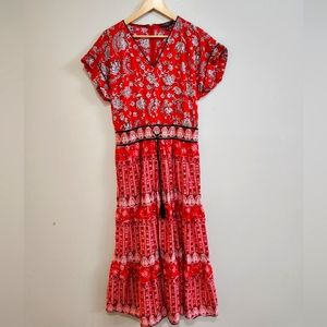 Ralph Lauren Floral Red Maxi Dress SIZE 8
